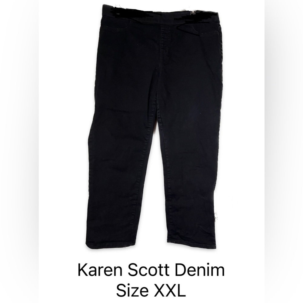 Karen Scott Pull Denim Pants Women’s Size XXL Black